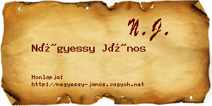 Négyessy János névjegykártya