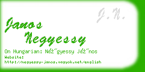 janos negyessy business card